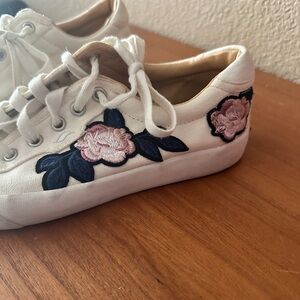 Less Floral Embroidered White Canvas Sneakers